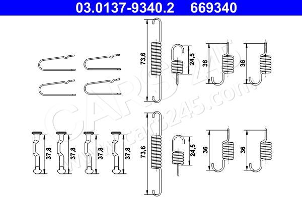 Accessory Kit, parking brake shoes ATE 03.0137-9340.2 2