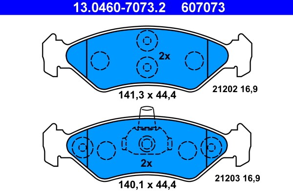 Brake Pad Set, disc brake ATE 13.0460-7073.2