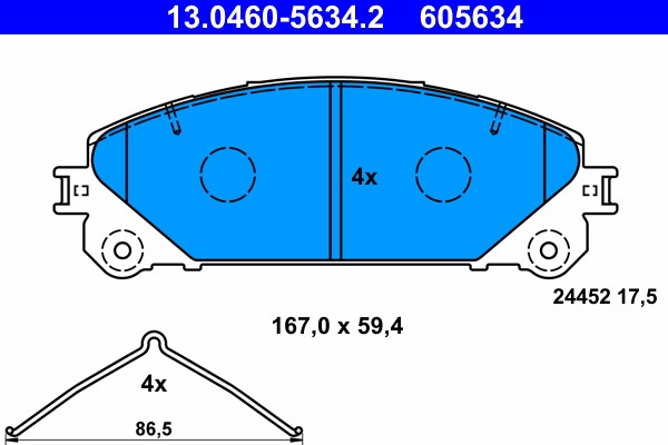 Brake Pad Set, disc brake ATE 13.0460-5634.2
