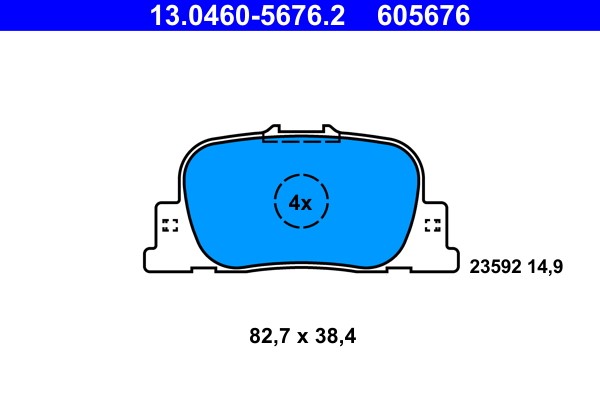 Brake Pad Set, disc brake ATE 13.0460-5676.2