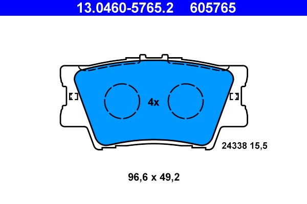 Brake Pad Set, disc brake ATE 13.0460-5765.2
