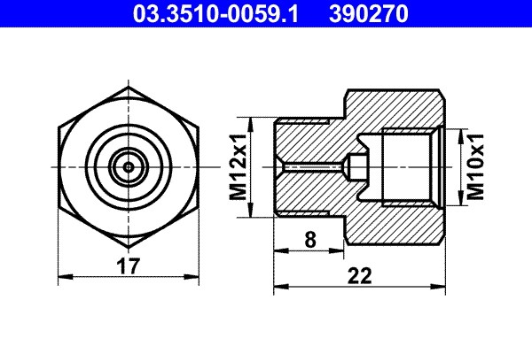 Adapter, brake line ATE 03.3510-0059.1