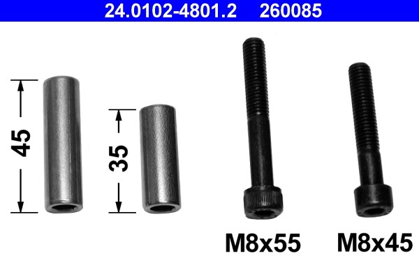 Guide Sleeve Kit, brake caliper ATE 24.0102-4801.2