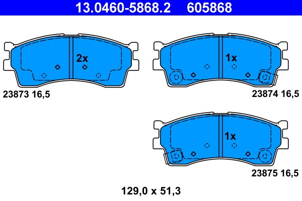Brake Pad Set, disc brake ATE 13.0460-5868.2