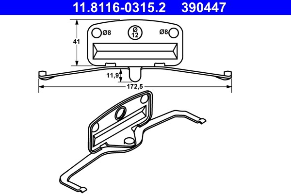 Spring, brake caliper ATE 11.8116-0315.2