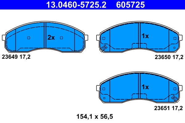 Brake Pad Set, disc brake ATE 13.0460-5725.2