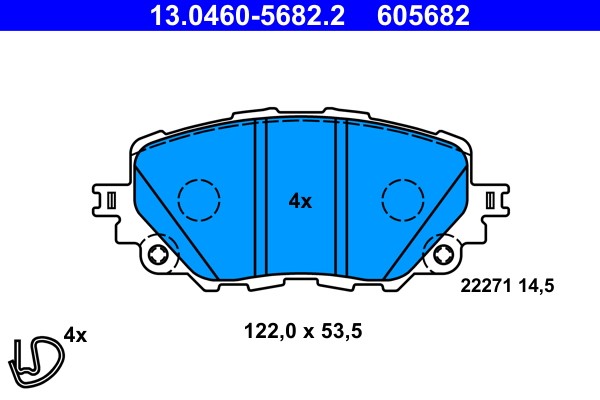 Brake Pad Set, disc brake ATE 13.0460-5682.2