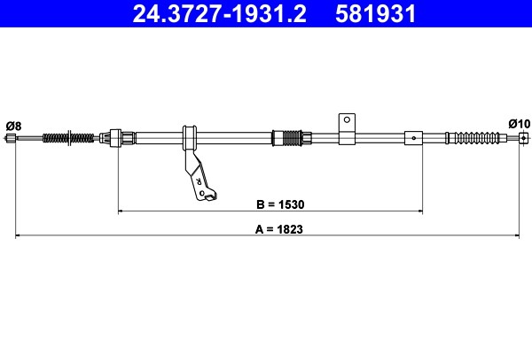 Cable Pull, parking brake ATE 24.3727-1931.2