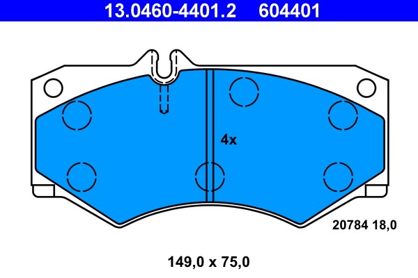 Brake Pad Set, disc brake ATE 13.0460-4401.2