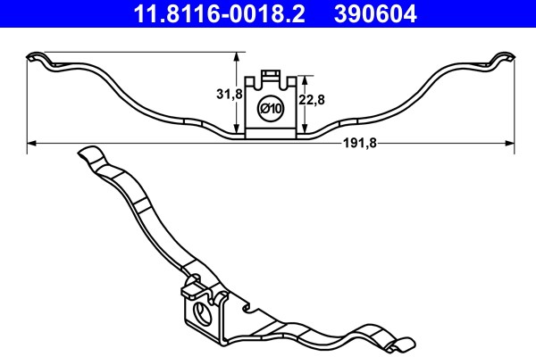 Spring, brake caliper ATE 11.8116-0018.2