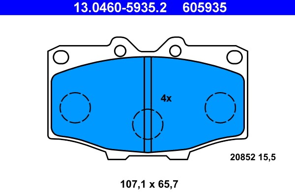 Brake Pad Set, disc brake ATE 13.0460-5935.2