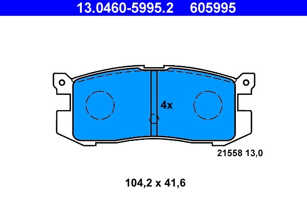 Brake Pad Set, disc brake ATE 13.0460-5995.2