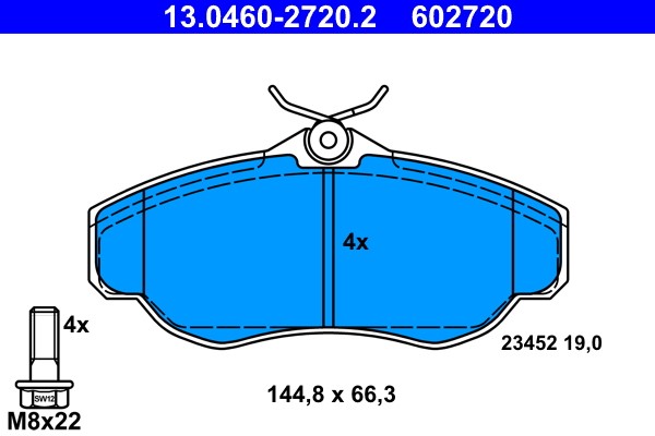 Brake Pad Set, disc brake ATE 13.0460-2720.2