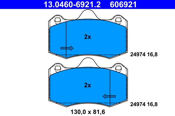 Brake Pad Set, disc brake ATE 13.0460-6921.2