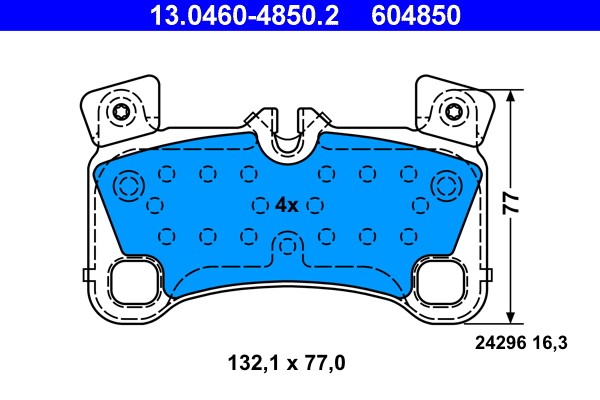 Brake Pad Set, disc brake ATE 13.0460-4850.2