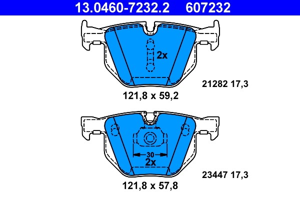 Brake Pad Set, disc brake ATE 13.0460-7232.2