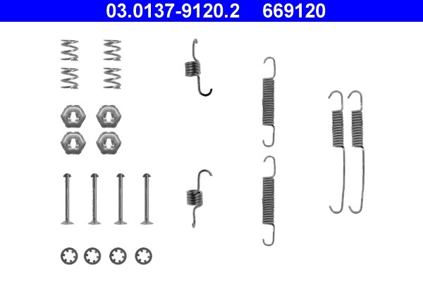 Accessory Kit, brake shoes ATE 03.0137-9120.2