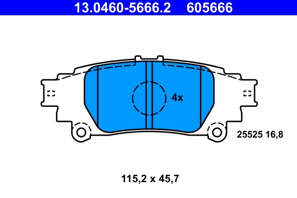 Brake Pad Set, disc brake ATE 13.0460-5666.2
