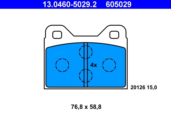 Brake Pad Set, disc brake ATE 13.0460-5029.2