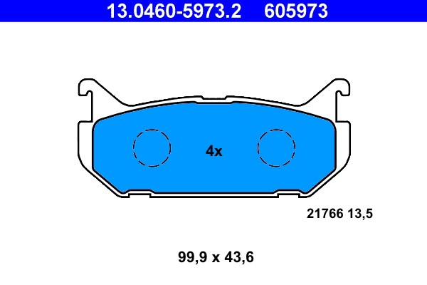 Brake Pad Set, disc brake ATE 13.0460-5973.2