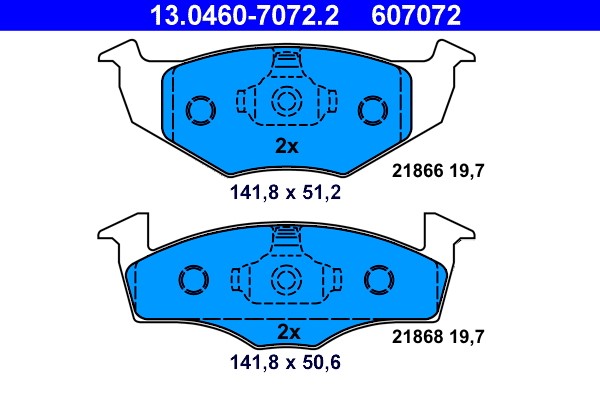 Brake Pad Set, disc brake ATE 13.0460-7072.2