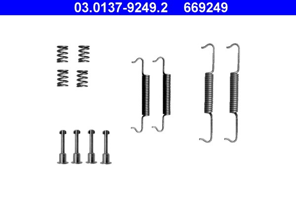 Accessory Kit, parking brake shoes ATE 03.0137-9249.2