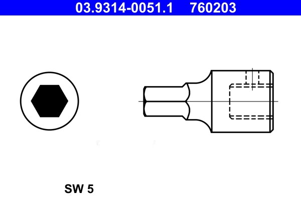 Socket Wrench Insert ATE 03.9314-0051.1