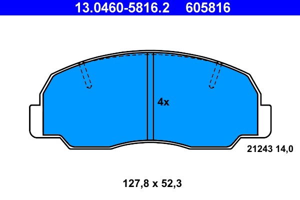 Brake Pad Set, disc brake ATE 13.0460-5816.2