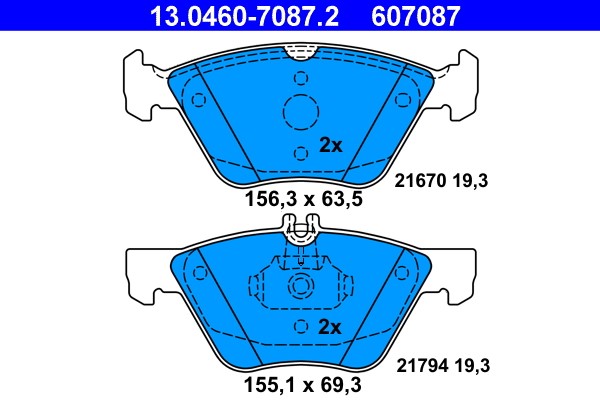Brake Pad Set, disc brake ATE 13.0460-7087.2