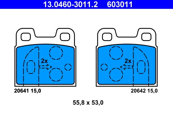 Brake Pad Set, disc brake ATE 13.0460-3011.2