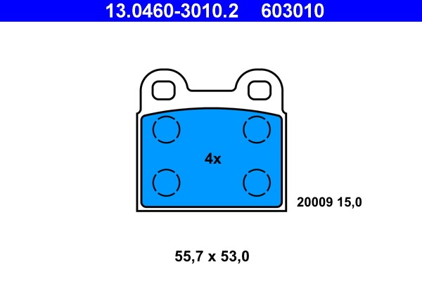 Brake Pad Set, disc brake ATE 13.0460-3010.2