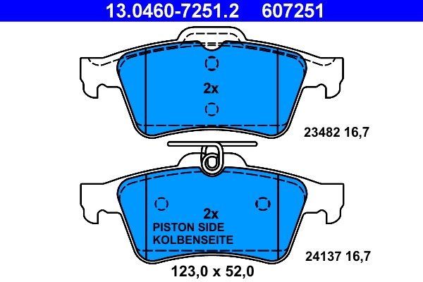 Brake Pad Set, disc brake ATE 13.0460-7251.2