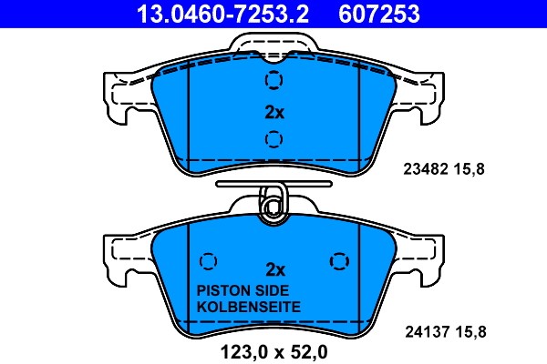 Brake Pad Set, disc brake ATE 13.0460-7253.2