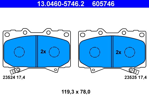 Brake Pad Set, disc brake ATE 13.0460-5746.2