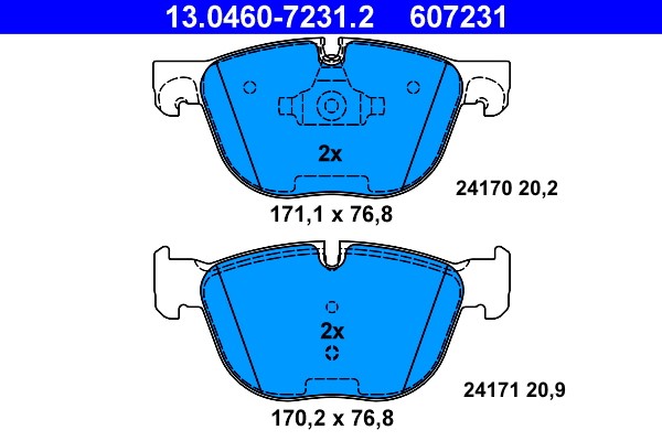 Brake Pad Set, disc brake ATE 13.0460-7231.2