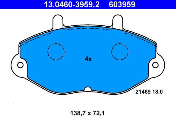 Brake Pad Set, disc brake ATE 13.0460-3959.2