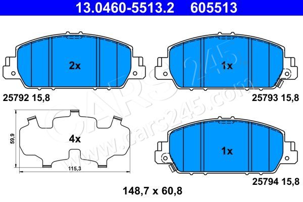Brake Pad Set, disc brake ATE 13.0460-5513.2