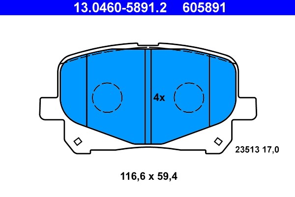 Brake Pad Set, disc brake ATE 13.0460-5891.2