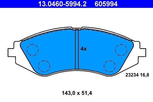 Brake Pad Set, disc brake ATE 13.0460-5994.2