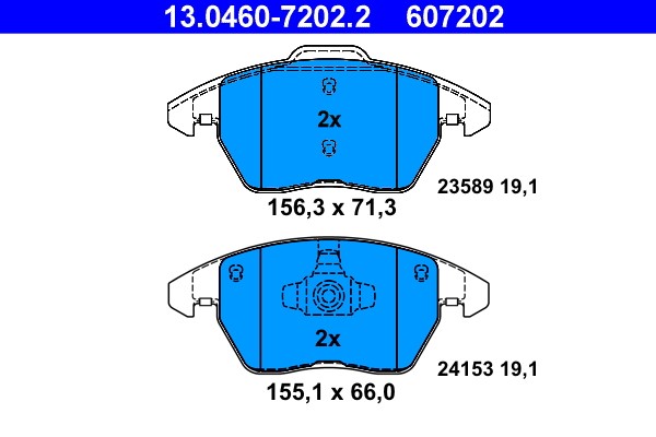 Brake Pad Set, disc brake ATE 13.0460-7202.2