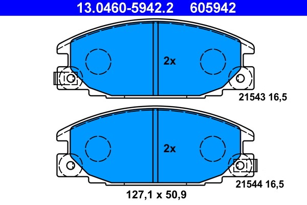 Brake Pad Set, disc brake ATE 13.0460-5942.2