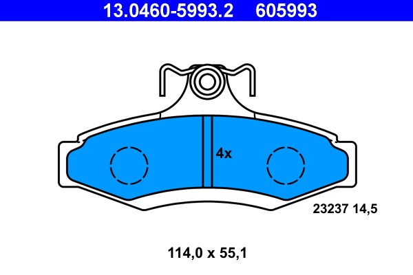 Brake Pad Set, disc brake ATE 13.0460-5993.2