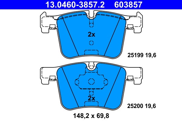 Brake Pad Set, disc brake ATE 13.0460-3857.2