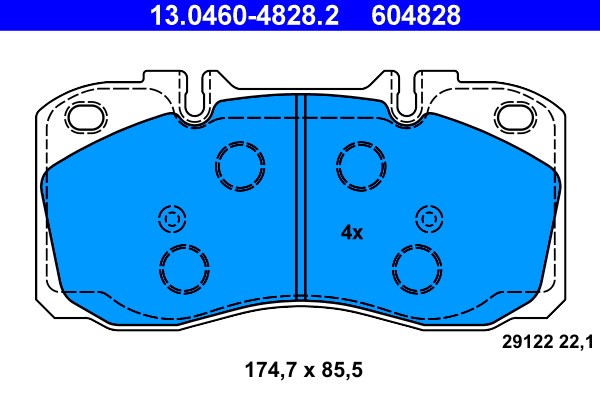 Brake Pad Set, disc brake ATE 13.0460-4828.2