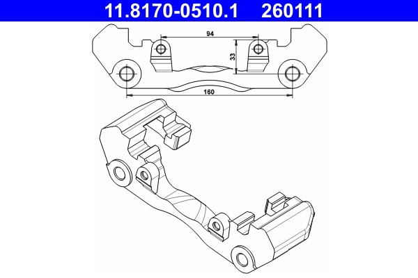 Bracket, brake caliper ATE 11.8170-0510.1