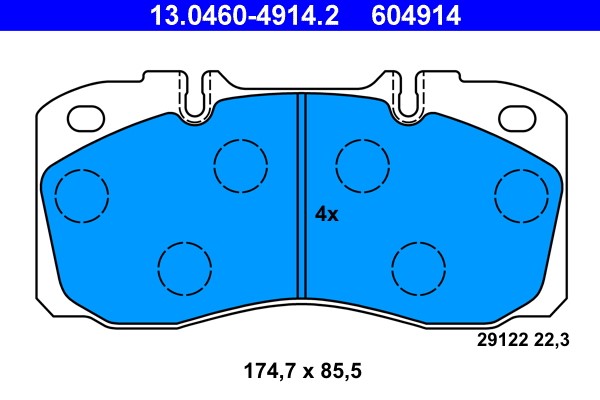 Brake Pad Set, disc brake ATE 13.0460-4914.2