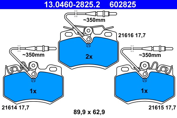 Brake Pad Set, disc brake ATE 13.0460-2825.2