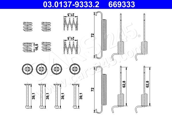 Accessory Kit, parking brake shoes ATE 03.0137-9333.2 2