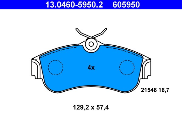 Brake Pad Set, disc brake ATE 13.0460-5950.2