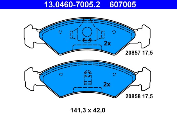 Brake Pad Set, disc brake ATE 13.0460-7005.2